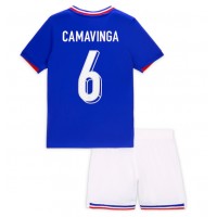 Echipament fotbal Franţa Eduardo Camavinga #6 Tricou Acasa European 2024 pentru copii maneca scurta (+ Pantaloni scurti)